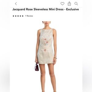 Aqua Jacquard Rose Mini Dress